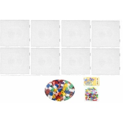 Image de Hama Happy Price Toys Lot de 8 plaques Midi (234TR 8) 234 pour perles à repasser carrées, multi transparentes avec 3 modèles design