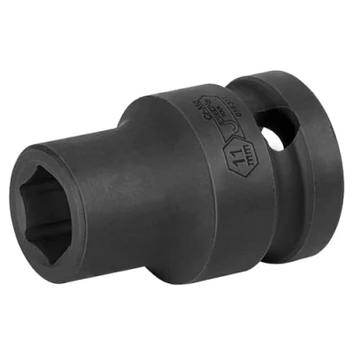 Image de Jetech Douille à chocs standard 11mm, 1/2 pouce de diamètre, en acier allié au chrome molybdène, traitée thermiquement, 6 points, métrique