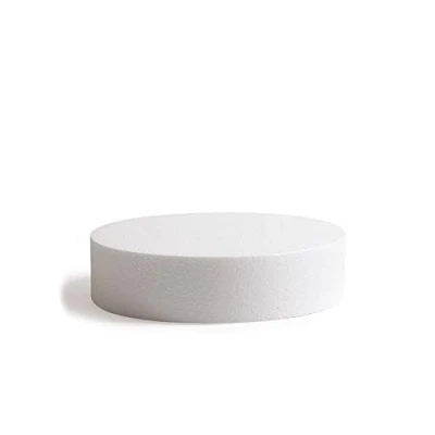 Image de Decora, 0174013 Disque Rond en polystyrène emballé Individuellement, Idéal comme modèle pour réaliser des gâteaux à étages, Bords Droits, Ø 35 X H 7,5 CM, Ecru