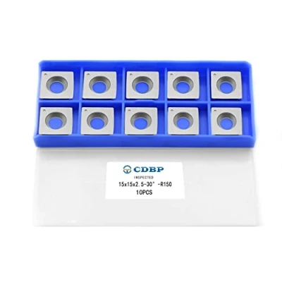 Image de CDBP Plaquettes réversible carbure 15 x 2,5 mm 4 bords avec R150 rayon de visage adapté à la tête raboteuse hélicoïdale travail du bois ou outils tournage bois, 10 pièces