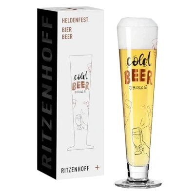 Image de RITZENHOFF 1011016 Verre à bière 330 ml Série Heldenfest Motif n 16 rond et multicolore Fabriqué en Allemagne