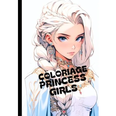 Image de CARNET DE COLORIAGE PRINCESS GIRLS 30 pages A COLORIER: à colorier en version lumineuse dark pour un visuel époustouflant