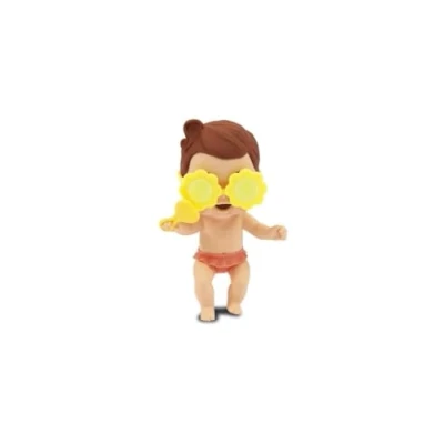 Image de CICCIOBELLO Amicicci, Bébé avec Expressions rigolotes, Série Plage, Lunettes changent de Couleur et Accessoires, Modèles aléatoires, Jouet pour Enfants dès 3 Ans,GIOCHI PREZIOSI, CC040