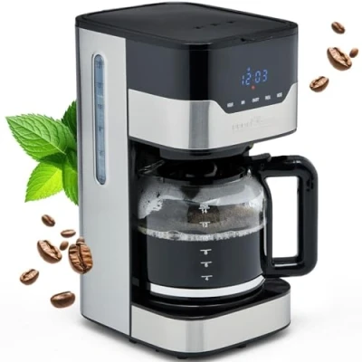 Image de Machine a café Cafetiere Expresso ProfiCook PC KA 1169 Cafetière à 12 14 tasses 900 Watts Commande tactile Couleur Argent et Noir