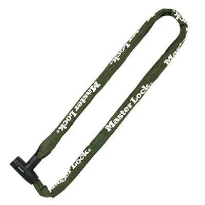 Image de Master Lock Cadenas chaîne avec enveloppe en nylon et serrure à combinaison intégrée 1000 x 8 mm