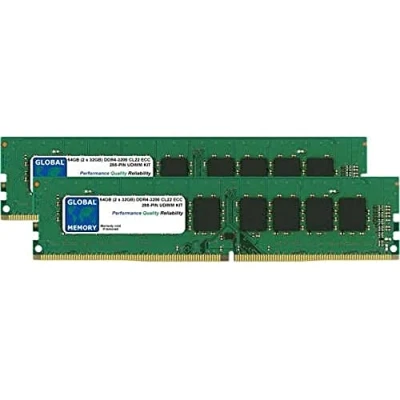 Image de 64Go (2 x 32Go) DDR4 3200MHz PC4 25600 288 PIN ECC DIMM (UDIMM) MÉMOIRE RAM KIT POUR SERVEURS WORKSTATIONS CARTES MERES