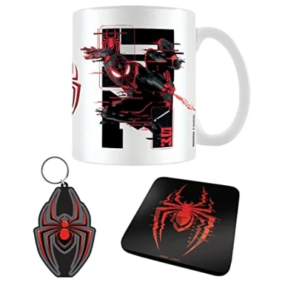 Image de Pyramid International Spider Man Web Glitch Miles Morales Ensemble de tasses Taille unique Noir/rouge/blanc