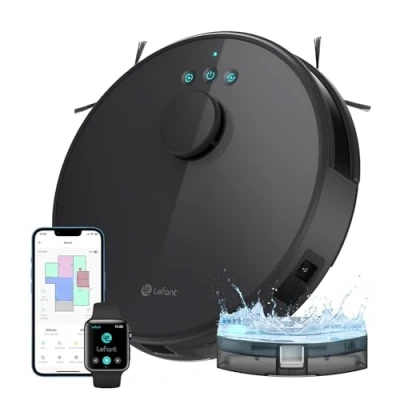Image de Lefant Robot Aspirateur Laveur 4000Pa Aspiration, Navigation LiDAR, Cartographie Multi étage, Zones Virtuelles, Connecté Alexa/APP/WiFi, Idéal pour Poils d&#039;animaux Tapis Sols Durs