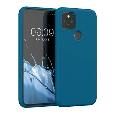 Image de kwmobile Housse Compatible avec Google Pixel 5 Coque de téléphone Souple et Fine en TPU Silicone Bleu Vif
