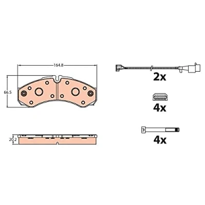 Image de TRW GDB2109 Jeu de plaquettes frein contact signal d&#039;usure inclus IVECO: Daily 6 , Pritsche/Fahrgestell, V Van / Break