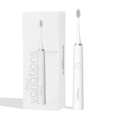 Image de My Variations Brosse à Dents Électrique Sonique Rechargeable 1 Mois de Batterie 5 Modes Brossage Minuteur 2 Min Intégré Manche et Brossette (Blanche)