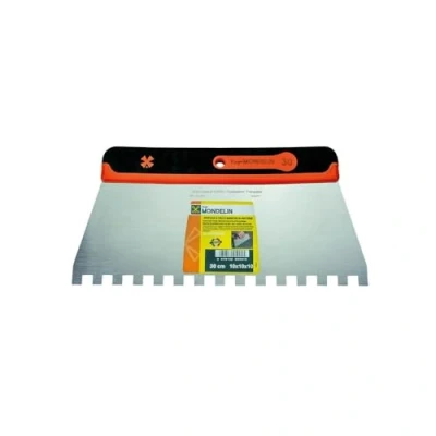 Image de SPATULE ACIER 30CM DENTEE10X10 MANCHE BI MATIERE SOFT
