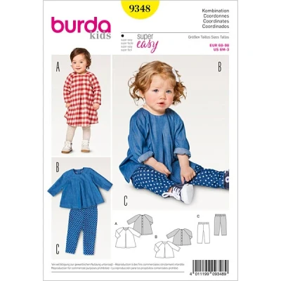 Image de Burda Patron Kids 9348 Ensemble, Autre, Blanc, 19 x 14 0.5 cm