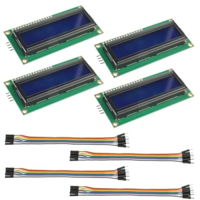 Image de HUAREW 4 x Module d&#039;Affichage Bleu LCD 16x2 avec Interface I2C 2x16 Caractères de Couleur Blanche Compatible Arduino et Raspberry Pi