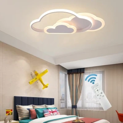 Image de GHiycotdl Plafonnier Led,42Cm Nuage Luminaire Plafonnier,36W Avec Dimmable TéLéCommande 3000K 6000K Led Blancs Modernes Pour Chambre De Enfant, (42Cm)