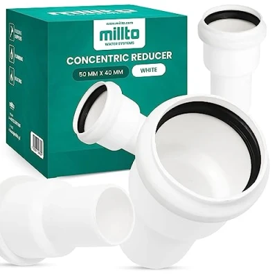Image de Millto™ Réducteur inversé 50 x 40 mm de tuyau d&#039;égout Adaptateur conduite d&#039;eau Systèmes Raccord en polypropylène
