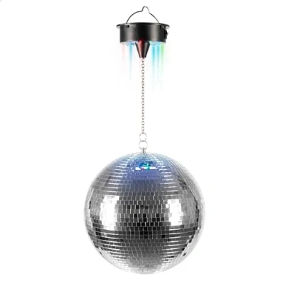 Image de Ibiza DISCO1 30 Ensemble de Boule à facettes + Moteur piles Argenté
