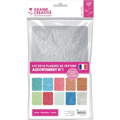 Image de Plaque De Texture Assortie, Pour Pate A Modeler Fimo Lot 10 [Jouet]