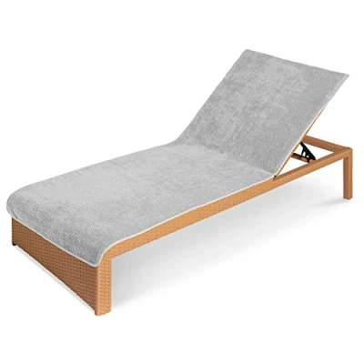 Image de JEMIDI HOMELEVEL Housse Chaise Longue Protection de Jardin 200 x 75 cm en Coton Serviette Grande Taille pour Plage Piscine Bronzage
