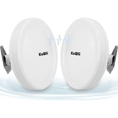 Image de KuWFi 900Mbps Point d&#039;accès WiFi Repeteur Antenne Exterieur, 5 KM Pont Wi FI à Point, 5.8G Longue Portée Jusqu&#039;à 5KM CPE Répéteur Extérieur avec Ports Ethernet