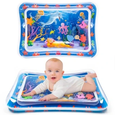 Image de Omnikryp Tapis D&#039;eau de Bébé, Eveille Bebe Gonflé, Gonflable Tummy Time Mat 50x69 cm, Jouets Sensoriels pour Jouer sur Ventre Exploration Sensorielle Facile à Nettoyer, À Partir 3 Mois
