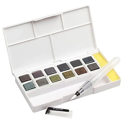 Image de Derwent Graphitint Palette de Peinture Voyage, 12 Couleurs, Pinceau Waterbrush et Éponge Inclus, Qualité Professionnelle, 2305790