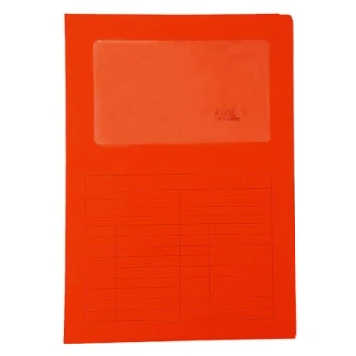 Image de Blasetti Dossiers porte documents avec fenêtre Sintex rouge Classeur de pour bureau, format A4, couleur rouge, lot 50 pièces, papier 120 g, ouvert sur deux côtés
