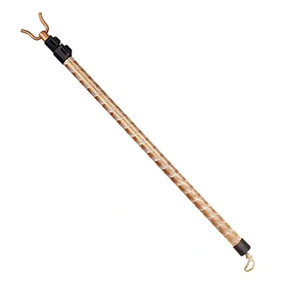 Image de Myukbest Crochet rétractable en Acier Inoxydable pour Corde à Linge, de penderie réglable, poignée télescopique, Convient penderie, Cintre 127 cm (Rayures Dorées)
