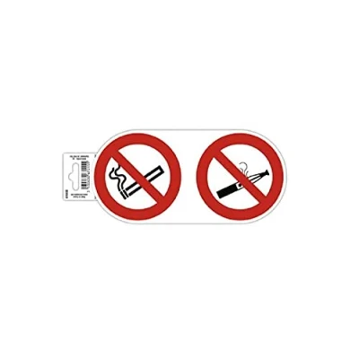 Image de Exacompta Réf. 67015E 1 panneau adhésif INTERDIT DE VAPOTER et FUMER En PVC traité anti dérapant résistant aux UV Dimensions : 21 x 11 cm Coloris rouge