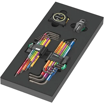 Image de Wera 05150140001 Insert en mousse 9740, jeu de clés coudées 1, 20 pièces Multicolore