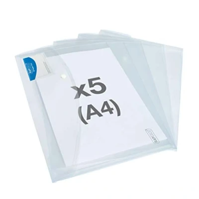 Image de Rapesco 1629 Pochette Porte Documents ID, A4+, Transparente, Lot de 5