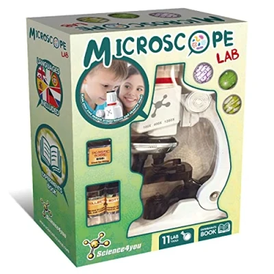 Image de Science4you Microscope Lab: pour Enfants + Livre d&#039;expériences 11 Outils de Laboratoire, Kit Éducatif et Cadeau 6 7 8 9 10 12+ Ans, 3574