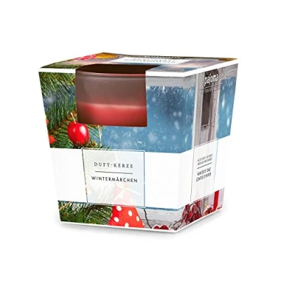 Image de pajoma® Bougie parfumée, conte de fées d&#039;hiver, dans un verre satiné, poids cire 120 g, durée combustion : 25 heures, emballage cadeau élégant, qualité supérieure