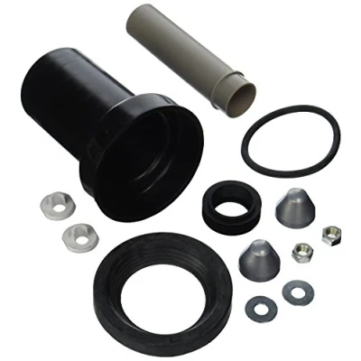 Image de Geberit Kit de raccordement pour toilettes suspendues, longueur 18,5 cm, avec joint annulaire : D90 mm, D1 = 45 chromé mat (152.404.46.1)