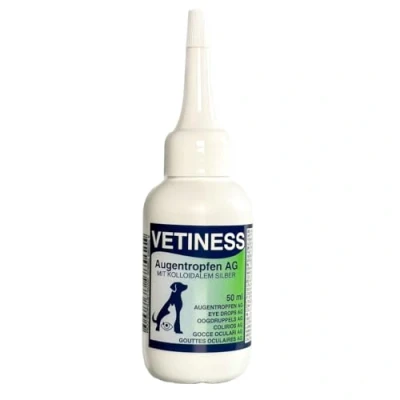 Image de vetiness Collyre pour Chiens et Chats Gouttes Oculaires Nettoyant Oculaire Doux Apaisant avec Argent Colloïdal Soins Quotidien