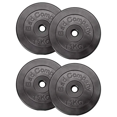 Image de Bad Company Disques d&#039;haltères 30/31 mm en plastique 30kg I Ensemble de Poids 4 x 7,5 kg pour haltères longs et courts