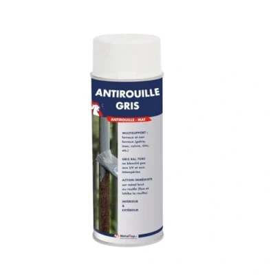 Image de Antirouille Gris 0.4 L Bombe 400 mL Metaltop