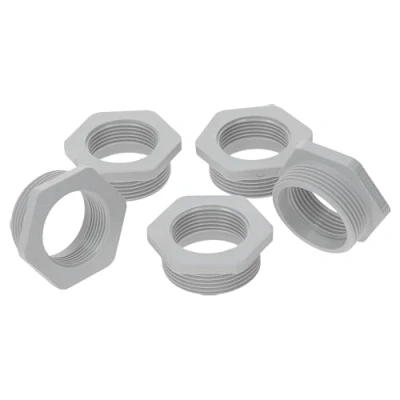 Image de Kalitec G6322500 Lot de 5 réducteurs M32/M25 en plastique gris clair I Réducteur presse étoupe hexagonal Filetage intérieur M20 extérieur M32 IP68