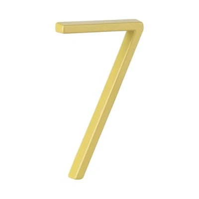 Image de HASWARE Panneau De NuméRo Maison Flottant: 5 Pouce (12cm) Signalisation Porte Moderne Frappant Pour Les Chiffres D&#039;Adresse Rue (7, Doré)