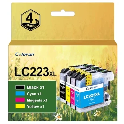 Image de Coloran LC223XL Cartouche d&#039;encre pour Brother LC 223XL 223 MFC J4420DW J5320DW J4620DW J480DW J5620DW J5720DW J880DW DCP J4120DW J562DW (4 Pack)