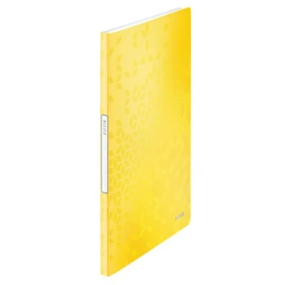 Image de Leitz Reliure Protège Documents A4, 20 Pochettes, Capacité 40 Feuilles, Pochettes Transparentes, Jaune, WOW, 46310016