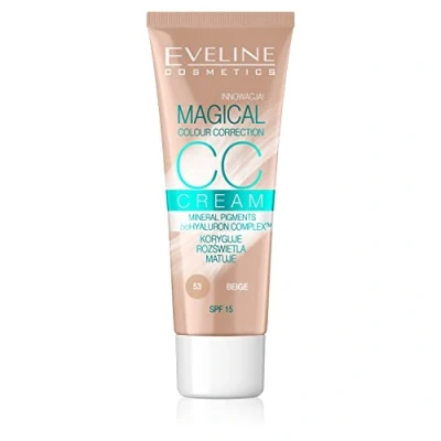 Image de Fond de teint multifonctionnel Eveline Cosmetics Magical Color Correction CC, 30 ml, n 53 Beige