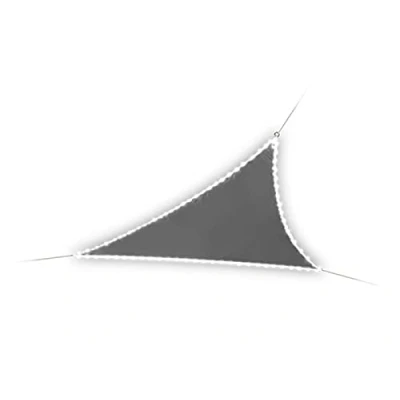 Image de Perel Voile d&#039;ombrage, 170 LED solaires, Hydrofuge, 3,6 x m, 160 g/m², IP44, Polyester, Triangulaire, Anthracite