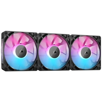 Image de CORSAIR iCUE Link RX120 RGB 120mm Ventilateurs PWM avec Hub Système Roulement à Dôme Magnétique Triple Pack Noir