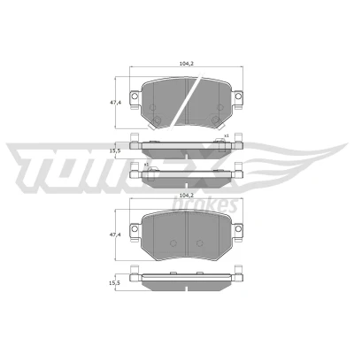 Image de TOMEX brakes TX 18 70 Jeu de plaquettes frein Essieu arrière avec indicateur d&#039;usure MAZDA: 6 Berline, Break
