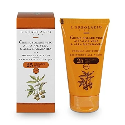 Image de L&#039;Erbolario Ecran Solaire Anti Âge Pour Le Visage, Protection Moyenne, Effet Âge, Avec Aloe Vera Et Macadamia, Résistant À L&#039;Eau, Fps 25, Format : 75 Ml