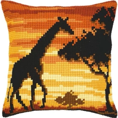Image de Vervaco Kit coussin au point de croix Girafe