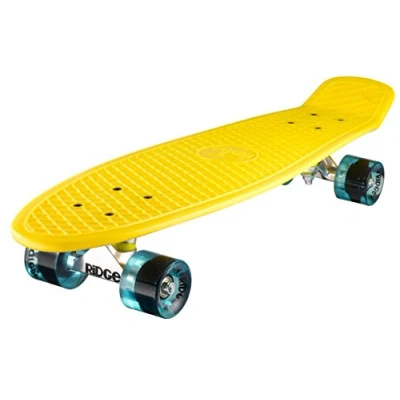 Image de Ridge Retro 27 Skateboard complet Jaune/Bleu Transparent 27&#039;&#039; x 7,5&#039;&#039; 69 cm