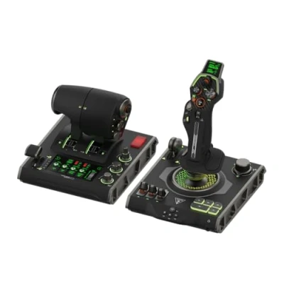 Image de Turtle Beach VelocityOne Flightdeck Joystick et Manette du Système de Simulation Universelle HOTAS avec écran tactiles, HUD Monté sur Manche Capteurs sans Contact pour Windows 10 &amp; 11