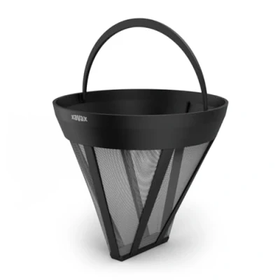 Image de Xavax filtre à café permanent taille 4 (filtre pour machine café, réutilisable, 120 mailles, remplace les sacs filtrants en papier, anse, passe au